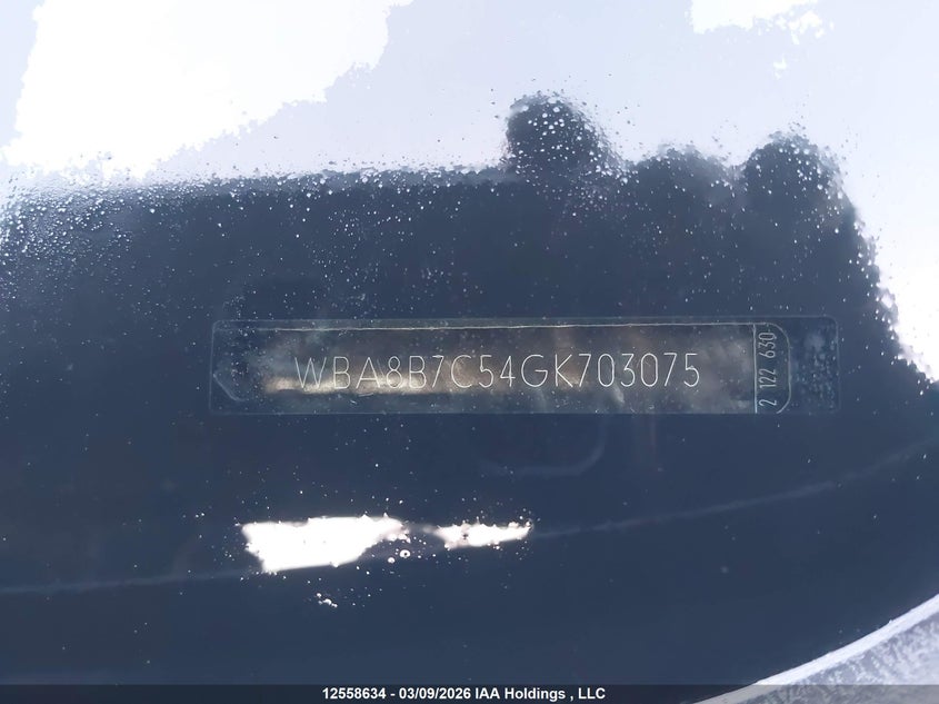 2016 BMW 340 Xi VIN: WBA8B7C54GK703075 Lot: 12558634