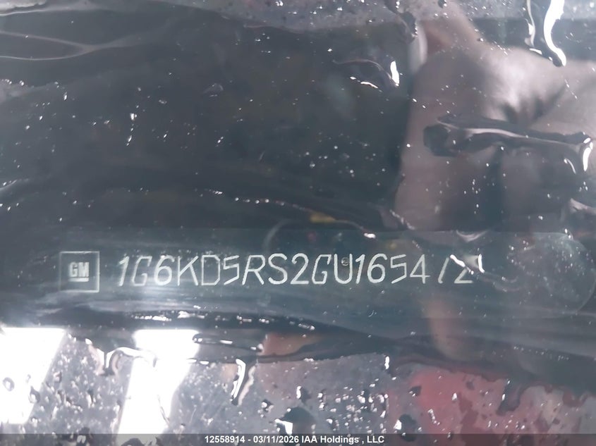 2016 Cadillac Ct6 Luxury VIN: 1G6KD5RS2GU165472 Lot: 12558914