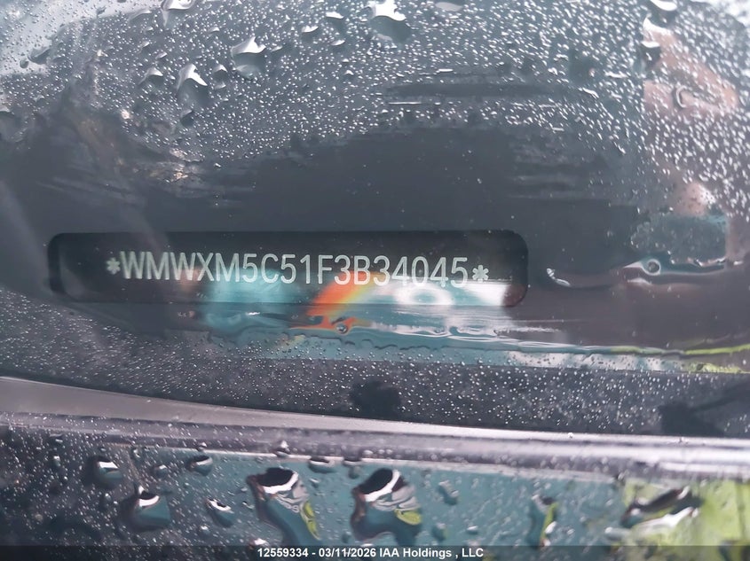 2015 Mini Cooper VIN: WMWXM5C51F3B34045 Lot: 12559334