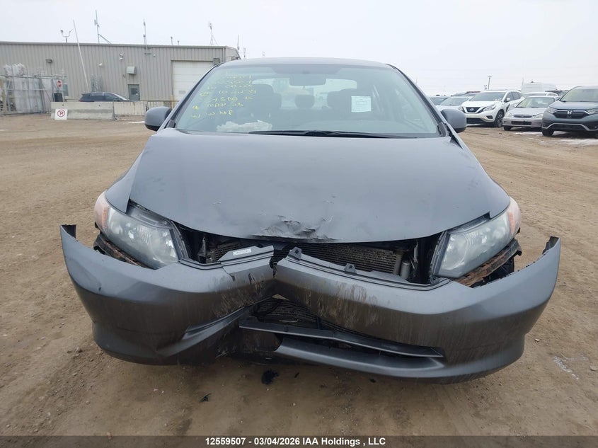 2012 Honda Civic 1.8 Lx Grey Lot 111012559507 Vin 2HGFB2F42CH102234