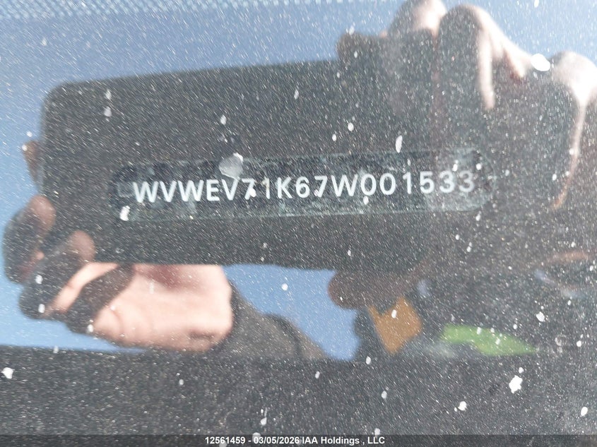 2007 Volkswagen New Gti VIN: WVWEV71K67W001533 Lot: 12561459