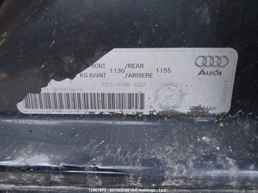 2011 Audi A4 Premium Plus VIN: WAUFFCFL1BN003679 Lot: 12561973