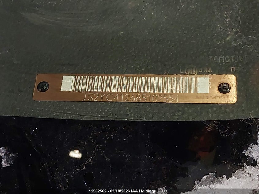 2008 Suzuki Sx4 VIN: JS2YC412685102554 Lot: 12562562