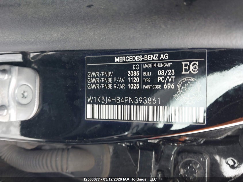 2023 Mercedes-Benz Cla 250 Coupe 4Matic VIN: W1K5J4HB4PN393861 Lot: 12563077