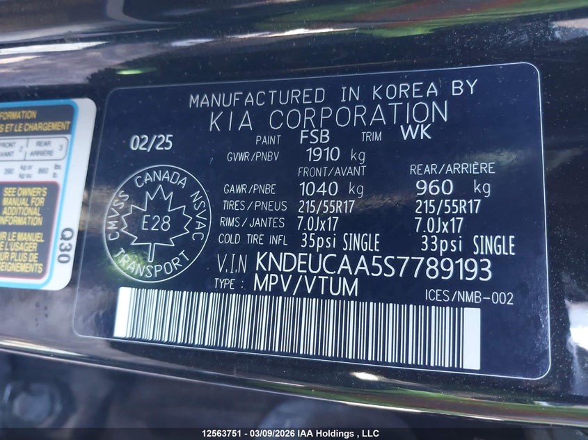 2025 Kia Seltos 2.0 Black Lot 111012563751 Vin KNDEUCAA5S7789193
