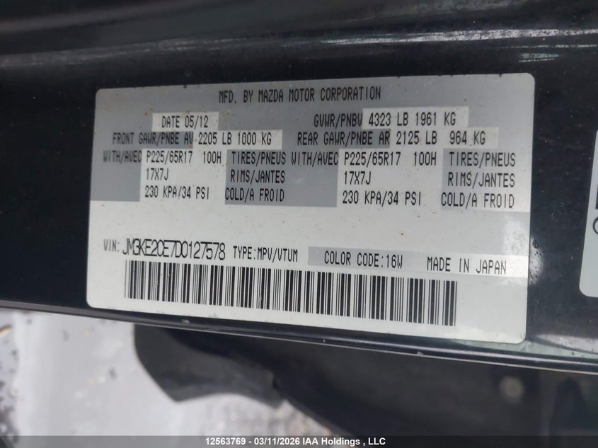 2013 Mazda Cx-5 Gs VIN: JM3KE2CE7D0127578 Lot: 12563769