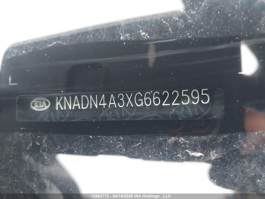 2016 Kia Rio VIN: KNADN4A3XG6622595 Lot: 12563772