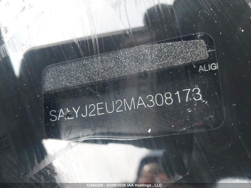 2021 Land Rover Range Rover Velar S VIN: SALYJ2EU2MA308173 Lot: 12564208