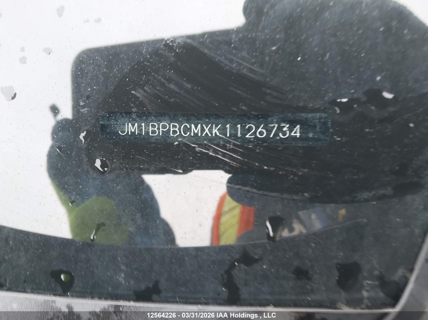 2019 Mazda Mazda3 Gs VIN: JM1BPBCMXK1126734 Lot: 12564226