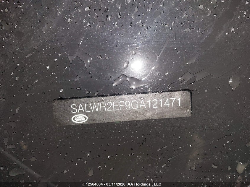 2016 Land Rover Range Rover Sport V8 Supercharged VIN: SALWR2EF9GA121471 Lot: 12564684