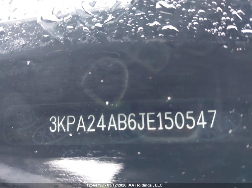 2018 Kia Rio Lx/Lx+ VIN: 3KPA24AB6JE150547 Lot: 12564790