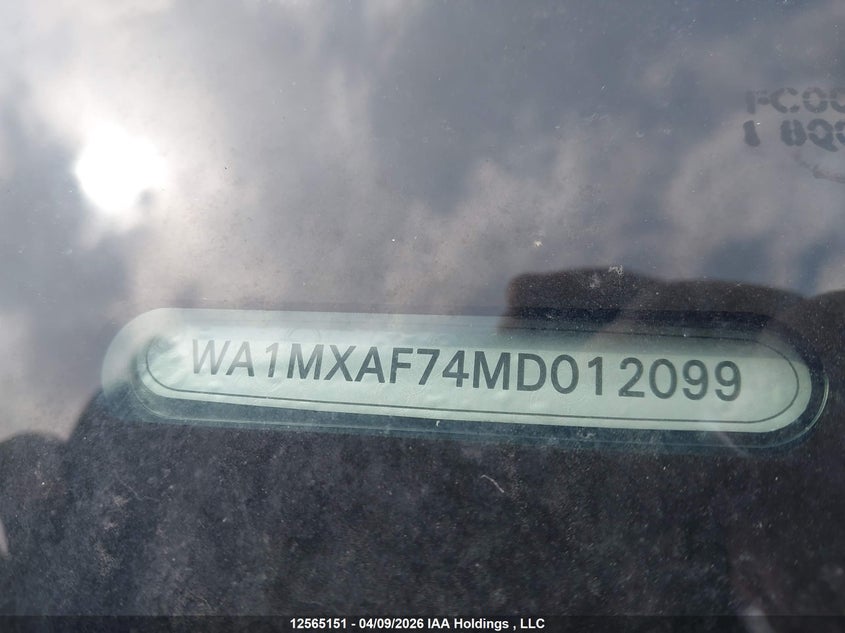 2021 Audi Q7 VIN: WA1MXAF74MD012099 Lot: 12565151