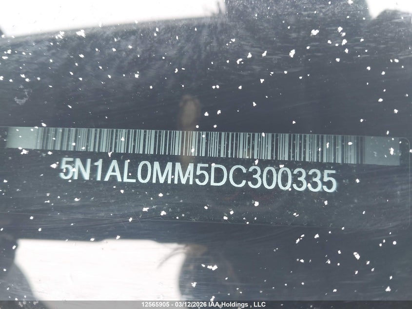 2013 Infiniti Jx35 VIN: 5N1AL0MM5DC300335 Lot: 12565905