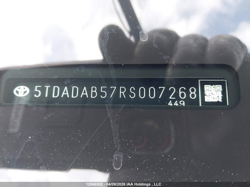 2024 Toyota Grand Highlander Hybrid Platinum VIN: 5TDADAB57RS007268 Lot: 12566502