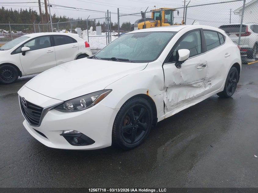 Vin: jm1bm1l70e1187687, lot: 2961676, mazda 3 touring 20142