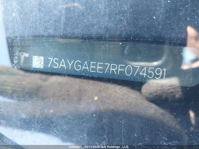 2024 Tesla Model Y VIN: 7SAYGAEE7RF074591 Lot: 12569207