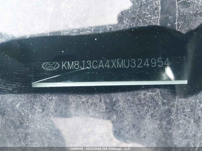 2021 Hyundai Tucson Limited/Sel/Sport/Ultimate/Value VIN: KM8J3CA4XMU324954 Lot: 12569500