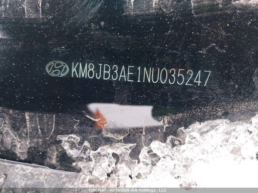 2022 Hyundai Tucson Essential Fwd VIN: KM8JB3AE1NU035247 Lot: 12569657