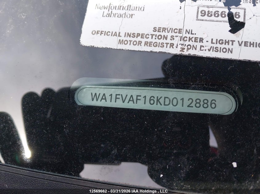 2019 Audi Q8 Prestige S-Line VIN: WA1FVAF16KD012886 Lot: 12569662