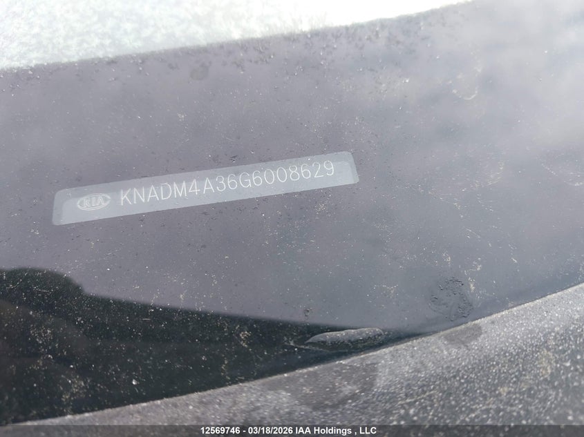 2016 Kia Rio Ex/Ex+ W/Sunroof/Lx/Lx+/Lx+ Eco/Sx VIN: KNADM4A36G6008629 Lot: 12569746