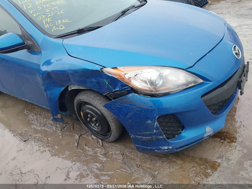 2012 Mazda 3 I VIN: JM1BL1L73C1576940 Lot: 12570379