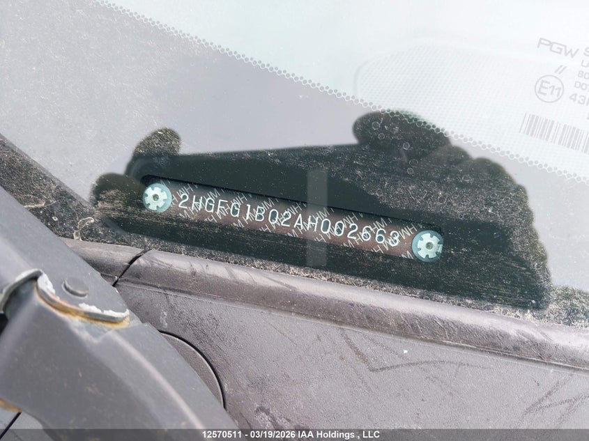 2010 Honda Civic Exl VIN: 2HGFG1B02AH002663 Lot: 12570511