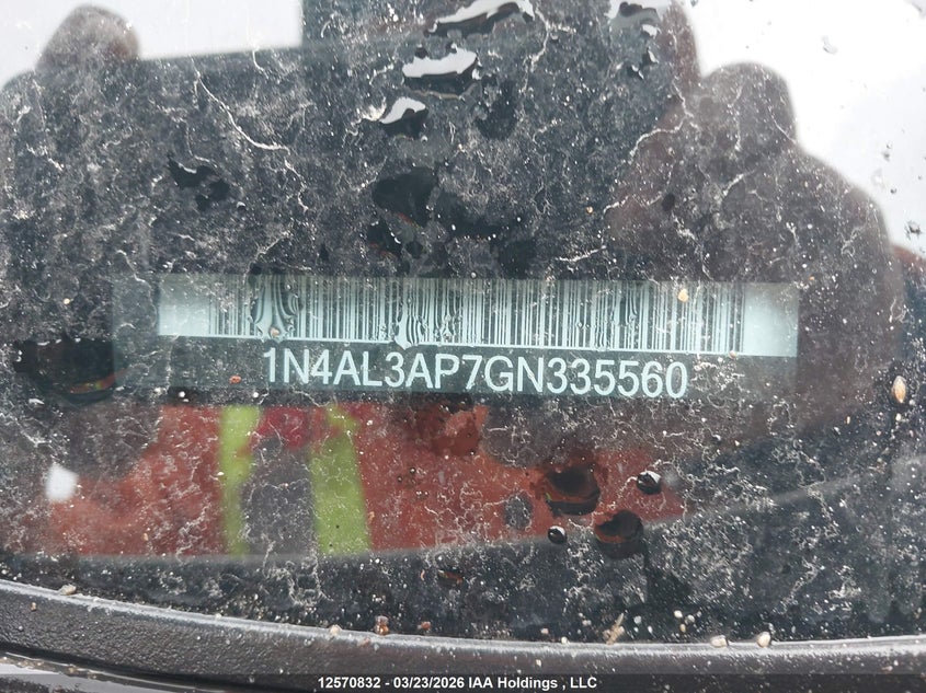 2016 Nissan Altima 2.5/2.5 S/2.5 Sl Tech/2.5 Sr/2.5 Sv VIN: 1N4AL3AP7GN335560 Lot: 12570832