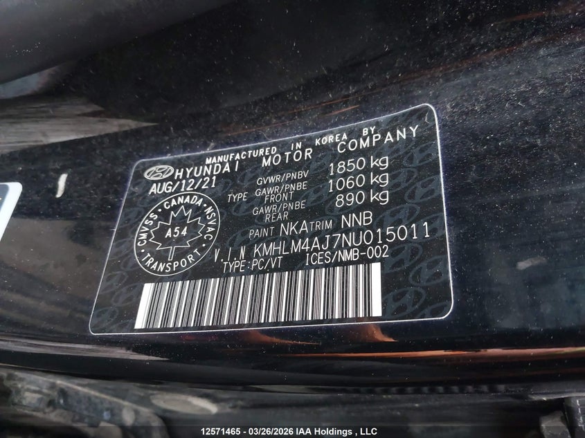 2022 Hyundai Elantra Hybrid Preferred VIN: KMHLM4AJ7NU015011 Lot: 12571465