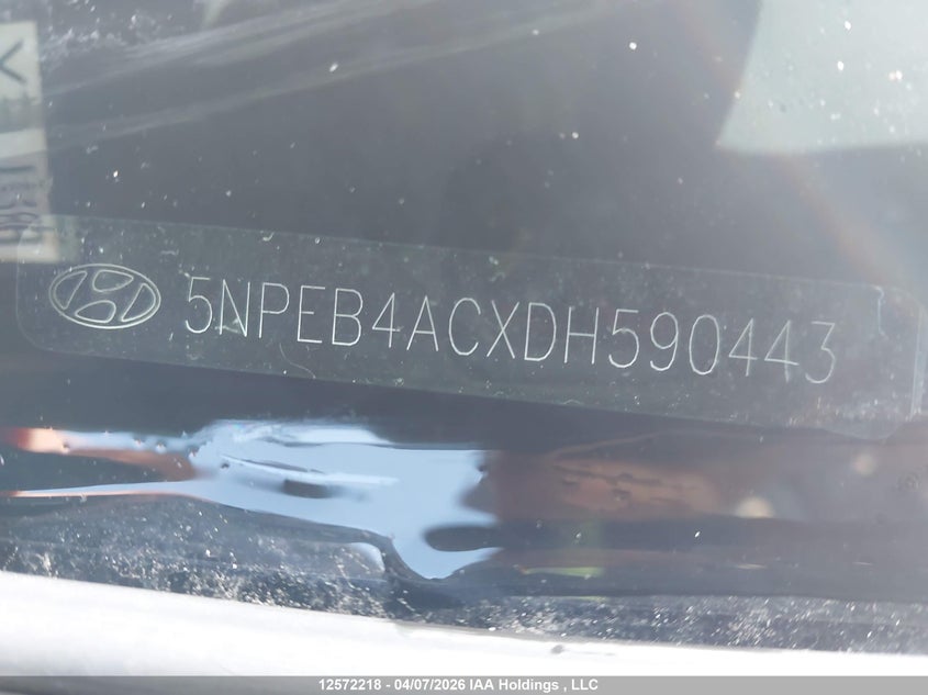 2013 Hyundai Sonata Gls VIN: 5NPEB4ACXDH590443 Lot: 12572218