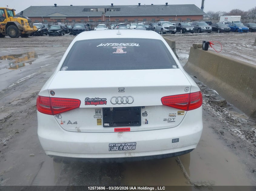2013 Audi A4 2.0T VIN: WAUBFCFL2DN008214 Lot: 12573696