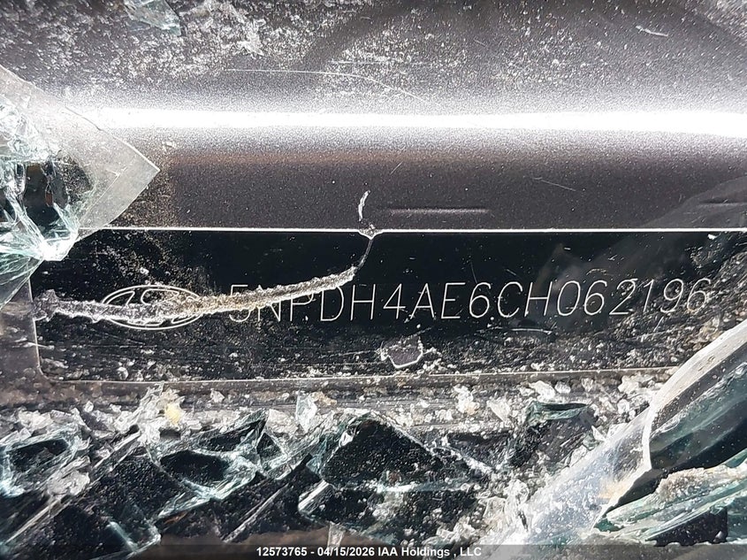 2012 Hyundai Elantra VIN: 5NPDH4AE6CH062196 Lot: 12573765