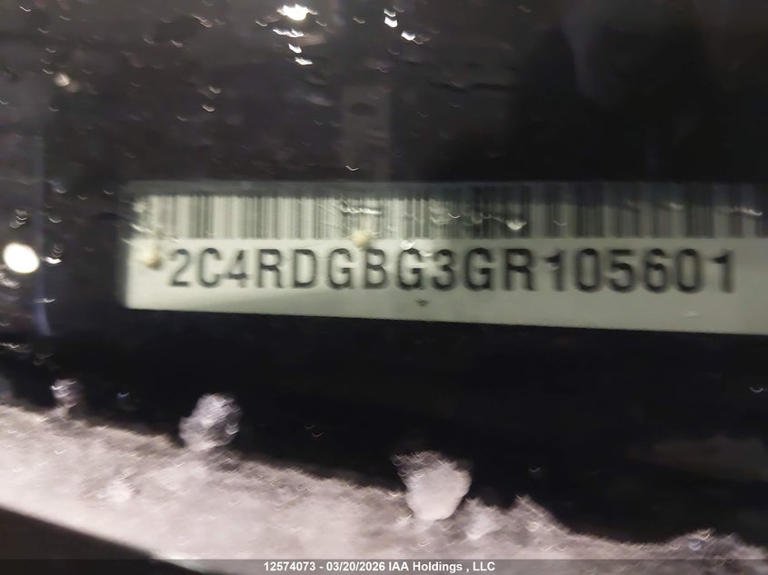 2016 Dodge Grand caravan 3.6 Se/sxt Black Lot 111012574073 Vin 2C4RDGBG3GR105601