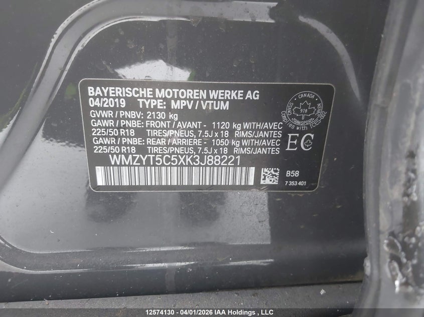 2019 Mini Cooper S Countryman All4 VIN: WMZYT5C5XK3J88221 Lot: 12574130