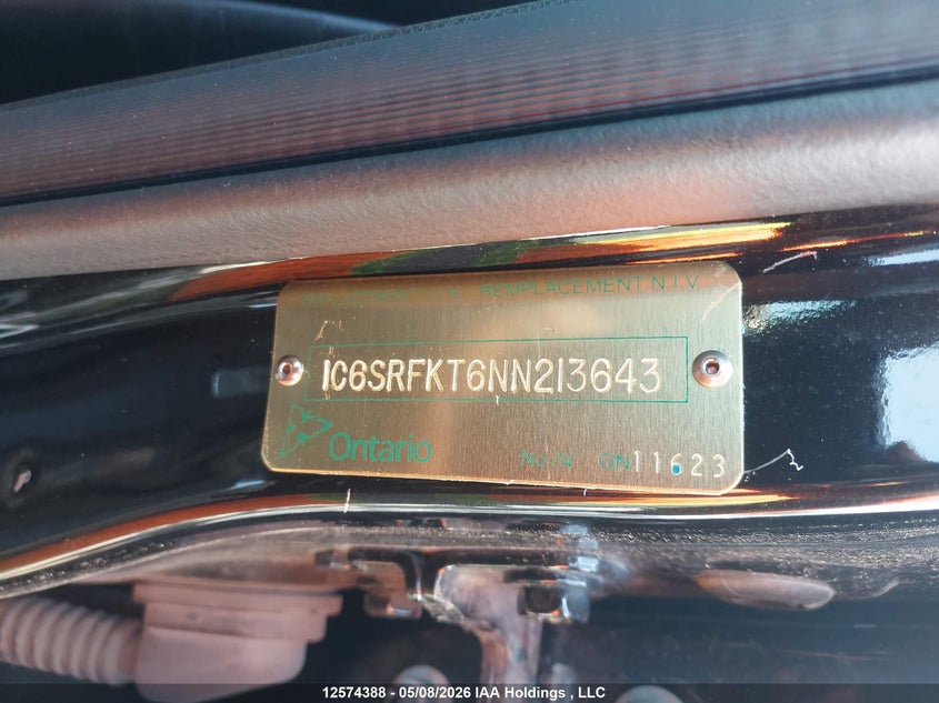 2022 Ram 1500 Longhorn VIN: 1C6SRFKT6NN213643 Lot: 12574388