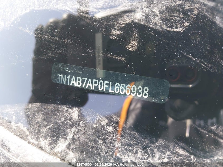 2015 Nissan Sentra 1.8 S/1.8 Sl/1.8 Sr/1.8 Sv VIN: 3N1AB7AP0FL666938 Lot: 12574800
