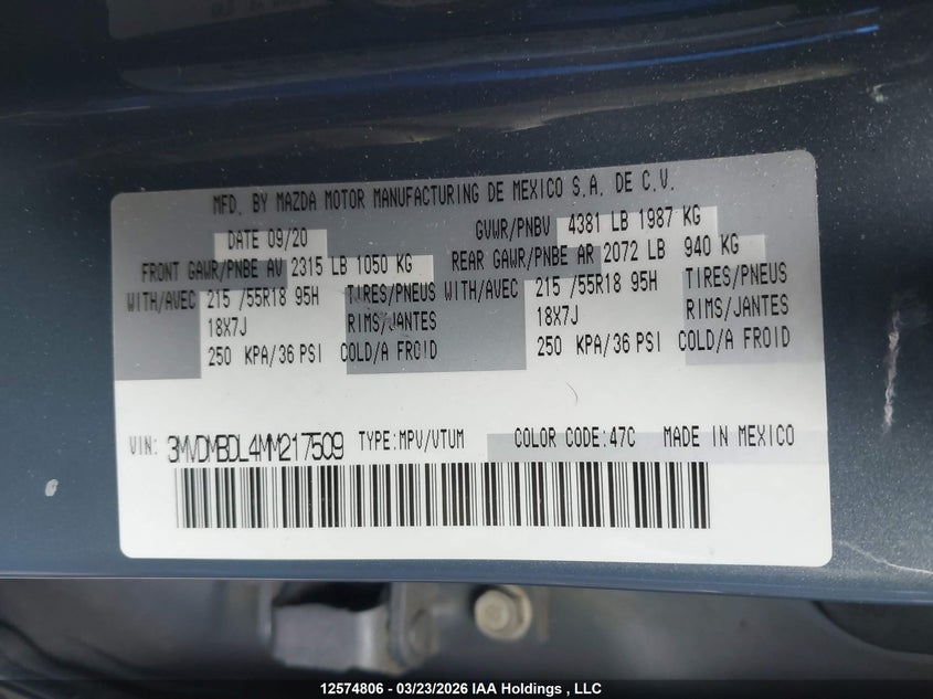 3MVDMBDL4MM217509 Mazda Cx-30 Premium