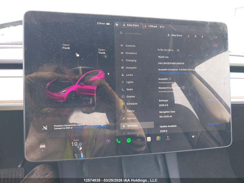 2023 Tesla Model 3 Rwd VIN: LRW3E1FA8PC845415 Lot: 12574839