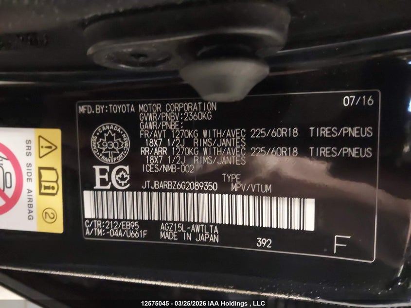 2016 Lexus Nx 200T 200T VIN: JTJBARBZ6G2089350 Lot: 12575045