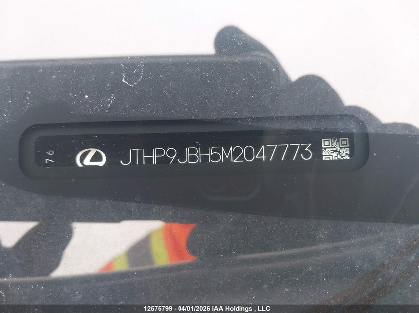 2021 Lexus Ux 250H VIN: JTHP9JBH5M2047773 Lot: 12575799