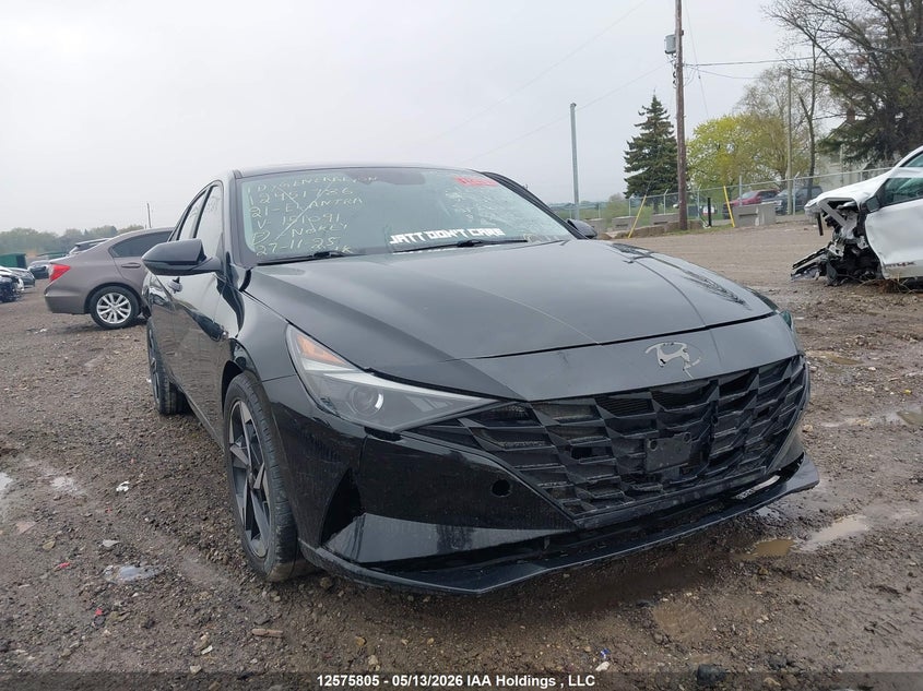 2021 Hyundai Elantra Ultimate Ivt With Two-Tone Interior, Левый бок, IAAI, VIN KMHLN4AG9MU151091