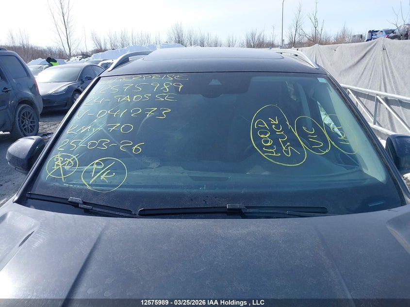 2024 Volkswagen Taos Se VIN: 3VVEX7B21RM041273 Lot: 12575989