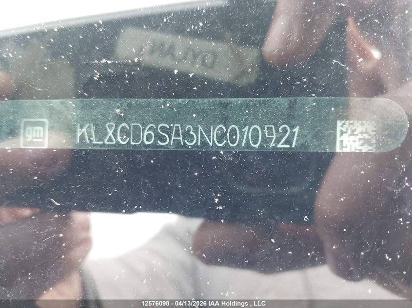 2022 Chevrolet Spark 1Lt Cvt VIN: KL8CD6SA3NC010921 Lot: 12576098