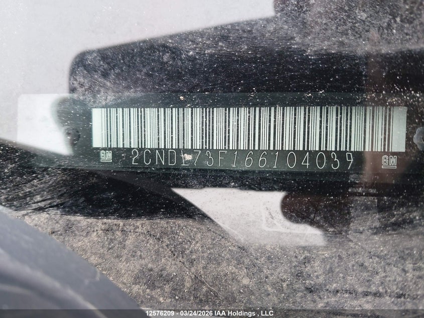 2006 Chevrolet Equinox Lt VIN: 2CNDL73F166104039 Lot: 12576209