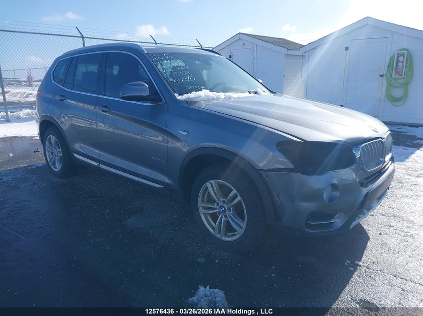 2017 BMW X3 3.0 silver Lot 111012576436 Vin 5UXWX7C33H0W39617