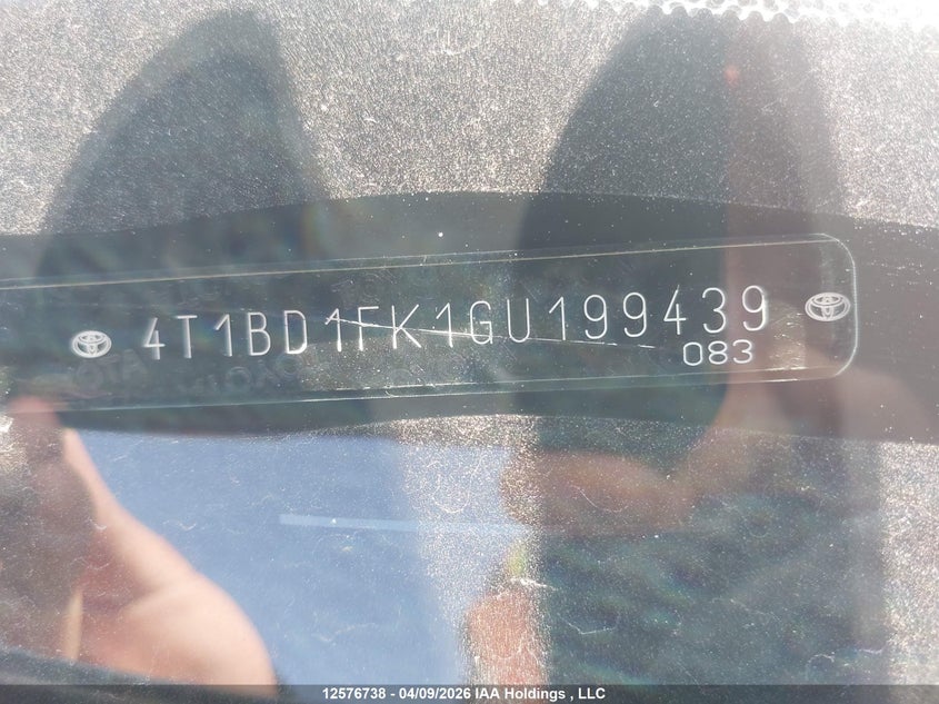 2016 Toyota Camry Hybrid/Le/Xle/Se VIN: 4T1BD1FK1GU199439 Lot: 12576738