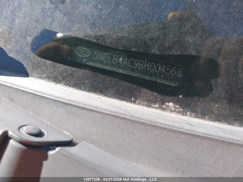 2011 Hyundai Sonata Gls VIN: 5NPEB4AC9BH004568 Lot: 12577326