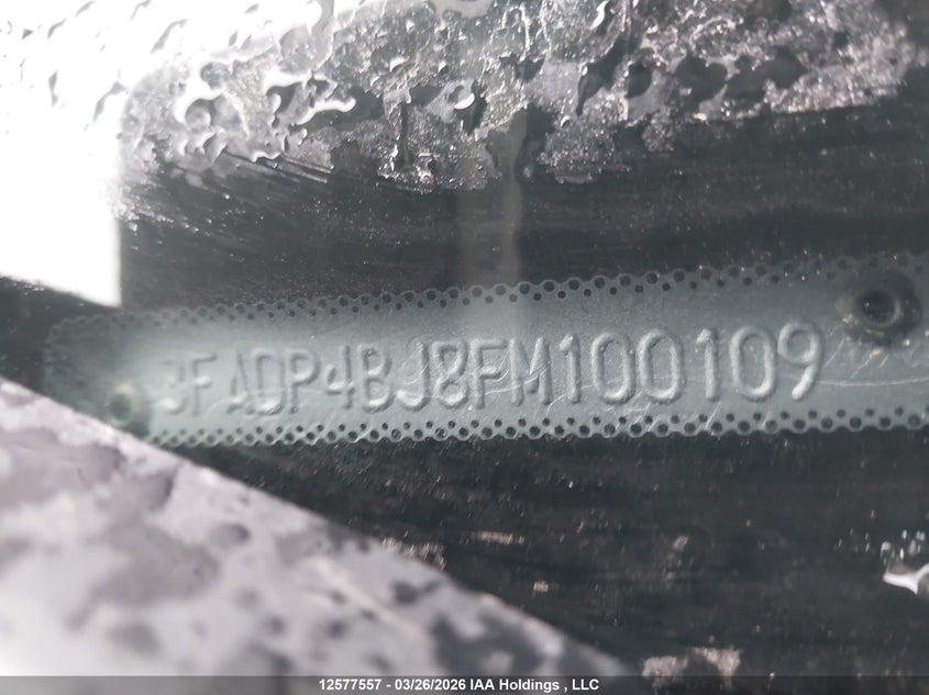 2015 Ford Fiesta VIN: 3FADP4BJ8FM100109 Lot: 12577557