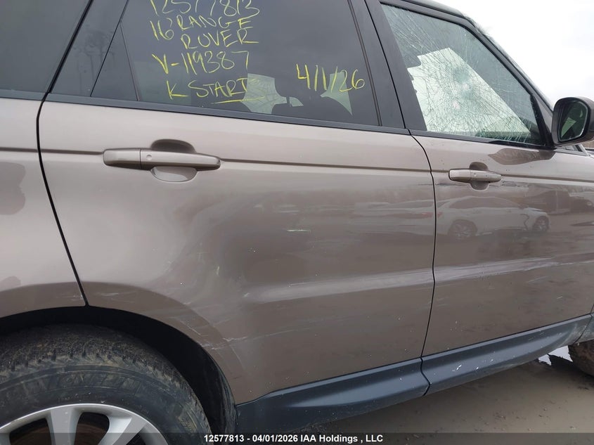 2016 Land Rover Range Rover Sport Diesel Td6 Hse VIN: SALWR2KF4GA119387 Lot: 12577813