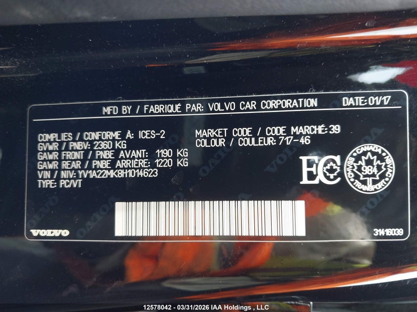 2017 Volvo S90 T6 Momentum VIN: YV1A22MK8H1014623 Lot: 12578042