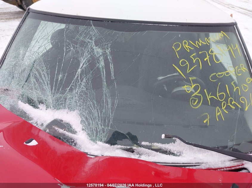 2005 Mini Cooper Classic VIN: WMWRC33505TK61509 Lot: 12578194